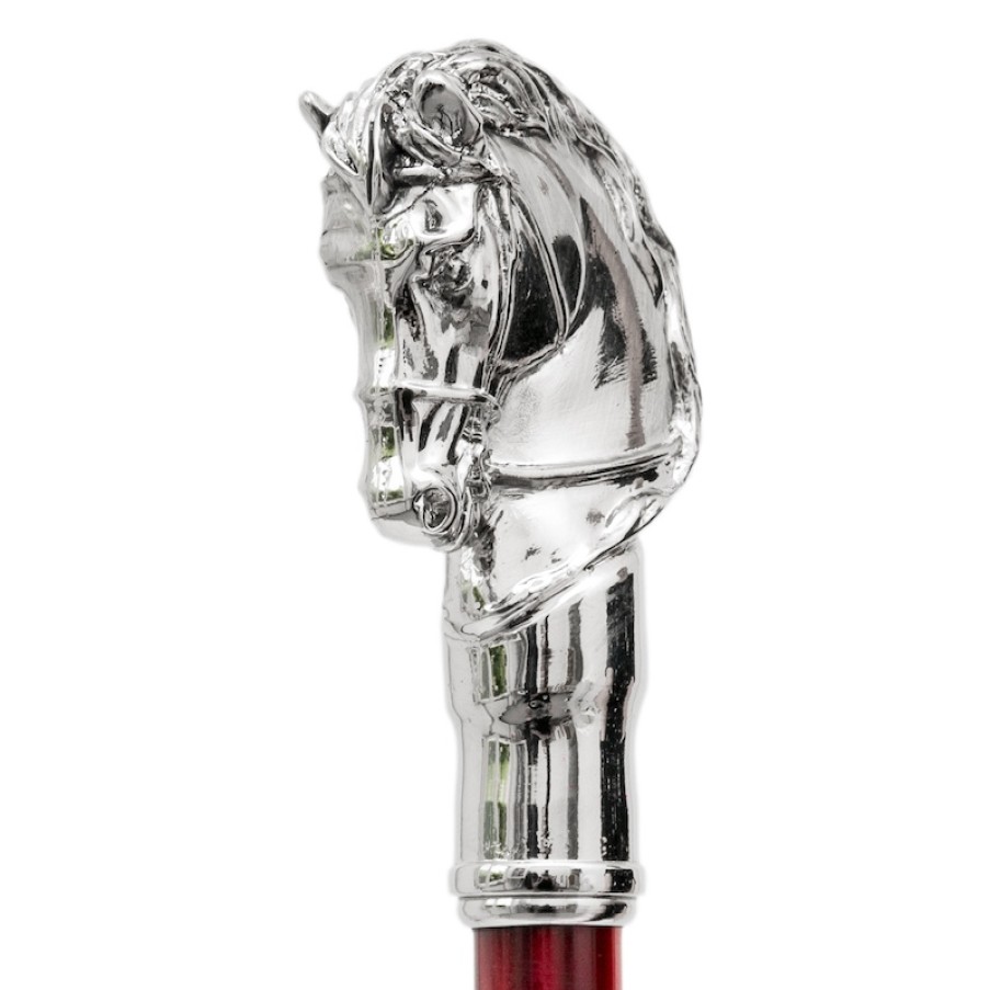 Uomo Lusso Pasotti | 478 5973-2 W41Pr - Ombrello Elegante, Impugnatura Cavallo Argento