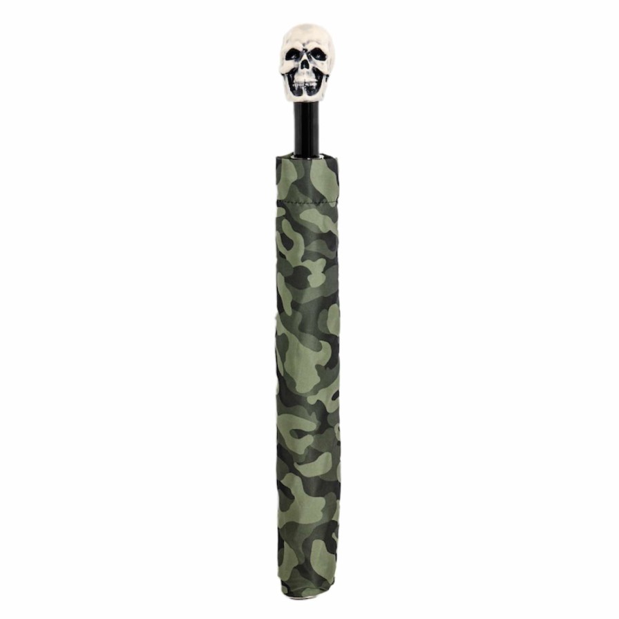 U Pieghevoli Pasotti | 64 11780-254 W33Os - Ombrello Pieghevole Camouflage, Impugnatura Teschio