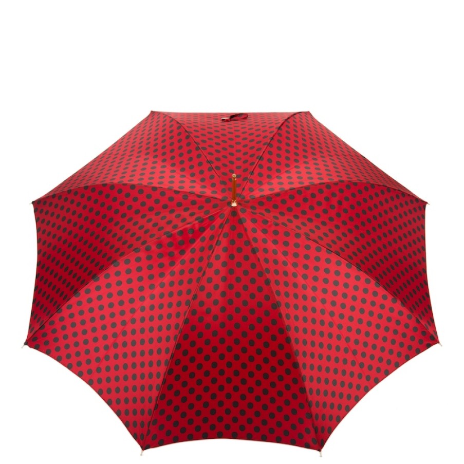 D Classici Pasotti | 20 55874-163 Pcr - Ombrello Spiritoso Con Pois Rosso E Nero