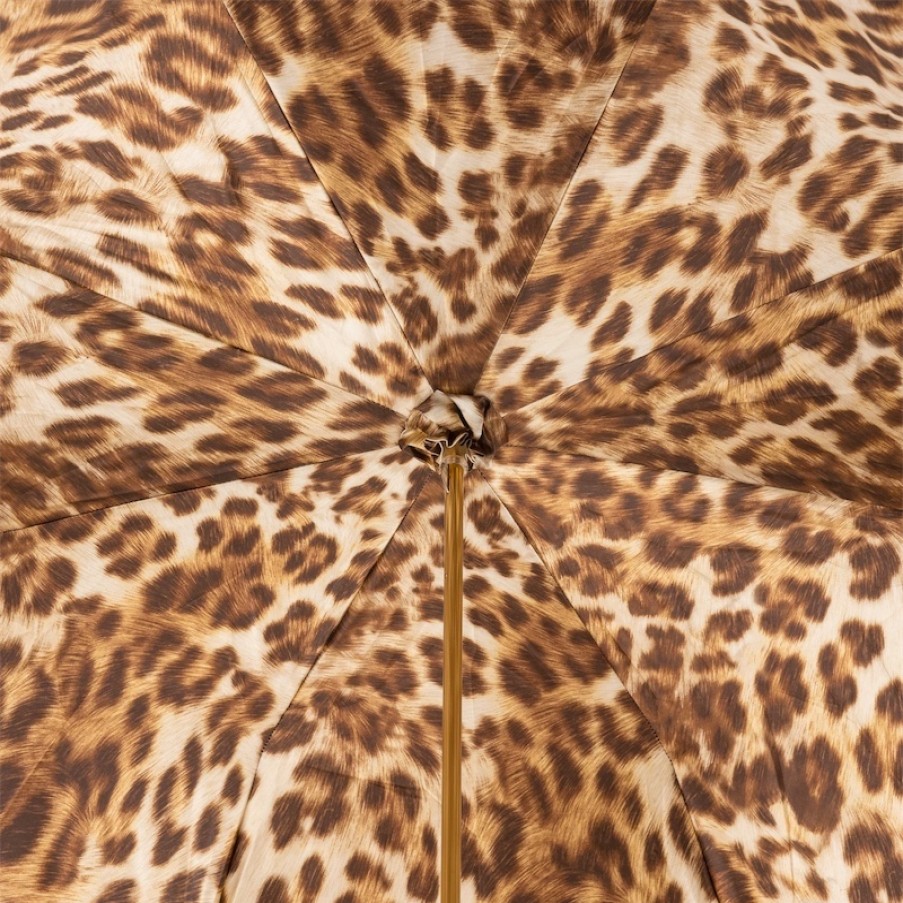 Animalier Pasotti | 189 52417-11 Z5 - Ombrello Panna Leopardato, Tessuto Doppio