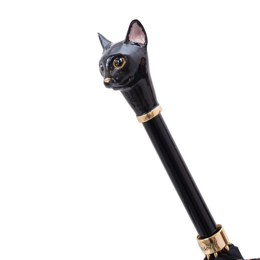 D Lusso Pasotti | 189 5G284-1 K49 - Ombrello Animalier Con Gatto Nero