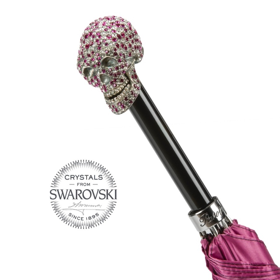 D Lusso Pasotti | 460N 21284-18 W333Mix - Ombrello Donna Teschio Swarovski® Fuchsia